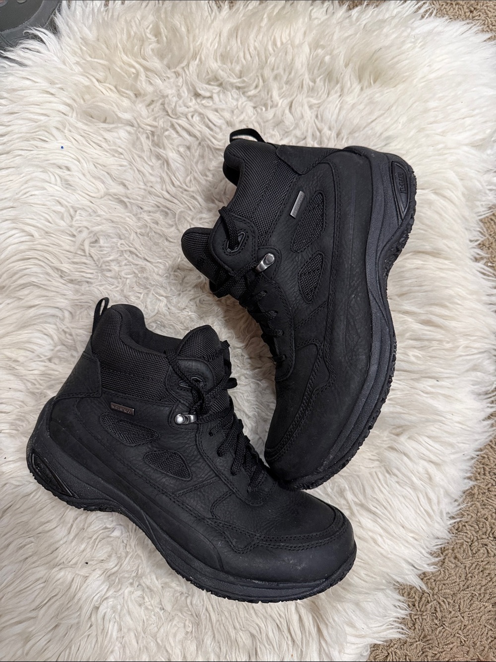 Men's Dunham Black Leather Waterproof Cloud Plus Mid lI Boots Size 8.5 D